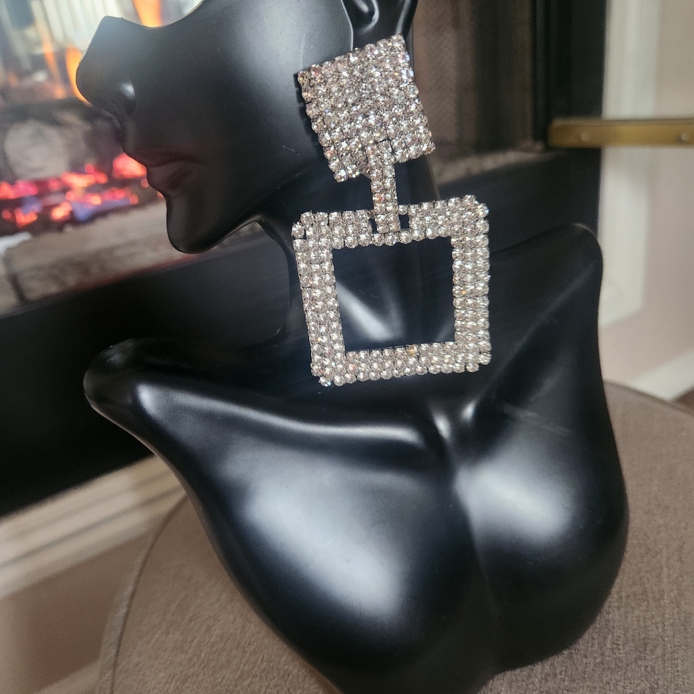 Geo Rhinestone Earrings